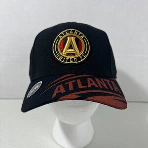 Superfalx Mens Size S/M Black Atlanta United FC MLS Iconic Adjustable Hat NWT